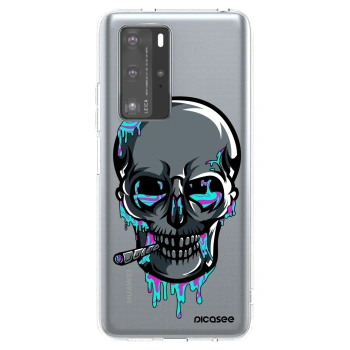 Picasee silikonový průhledný obal pro Huawei P40 Pro - EARTH - Lebka 3.0