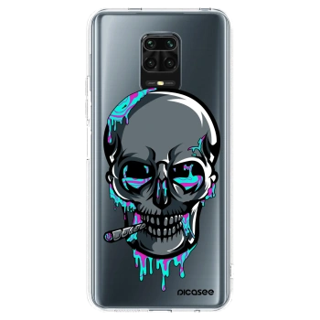 Picasee silikonový průhledný obal pro Xiaomi Redmi Note 9 Pro - EARTH - Lebka 3.0
