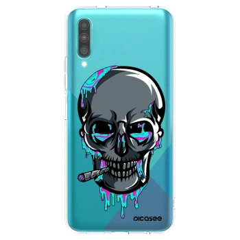 Picasee silikonový průhledný obal pro Samsung Galaxy A30s A307F - EARTH - Lebka 3.0