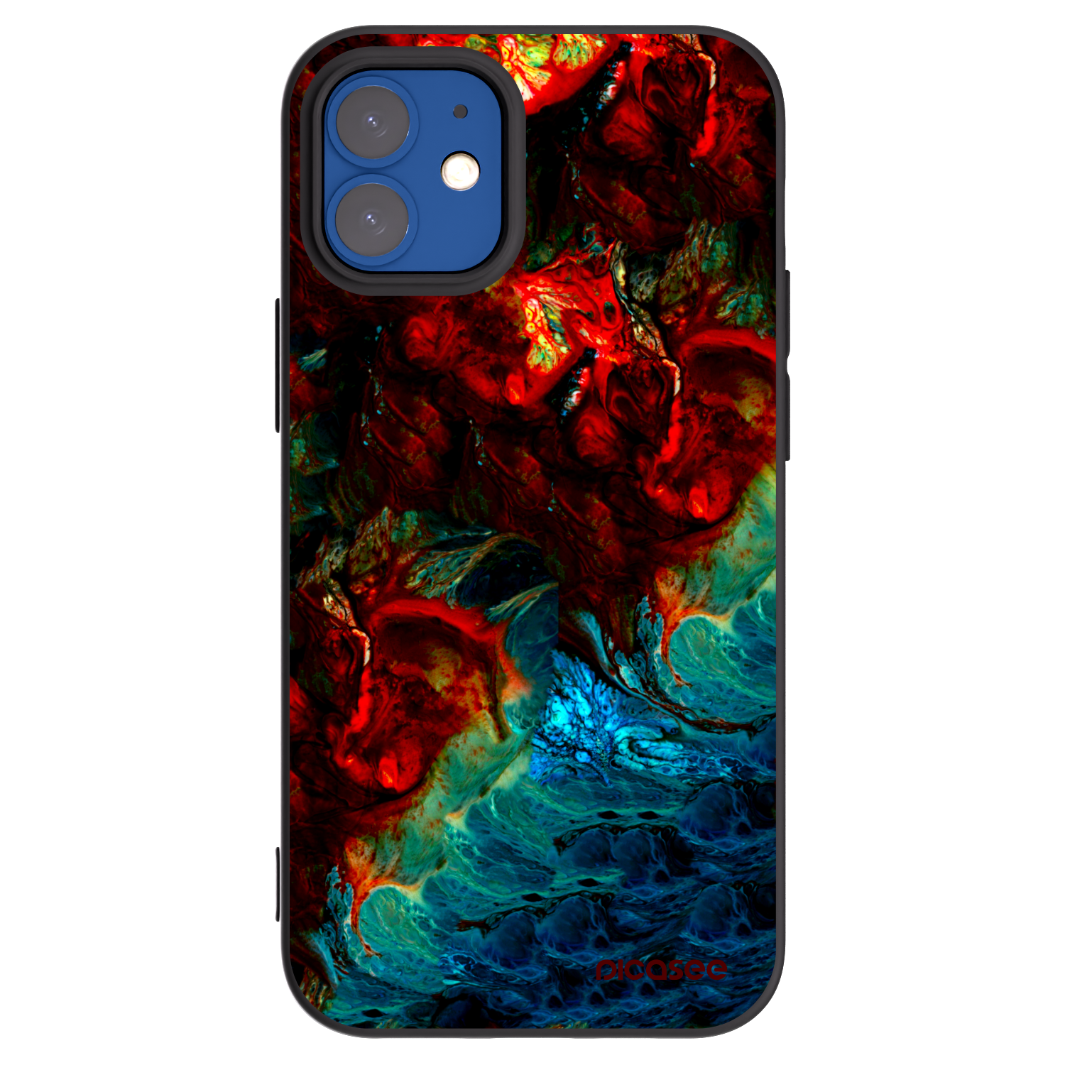 Picasee silikonový černý obal pro Apple iPhone 12 mini - Universe