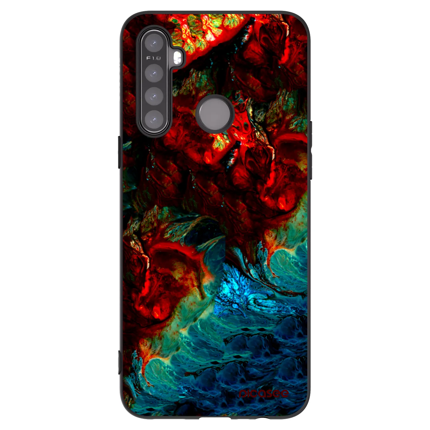 Picasee silikonový černý obal pro Realme 6i - Universe