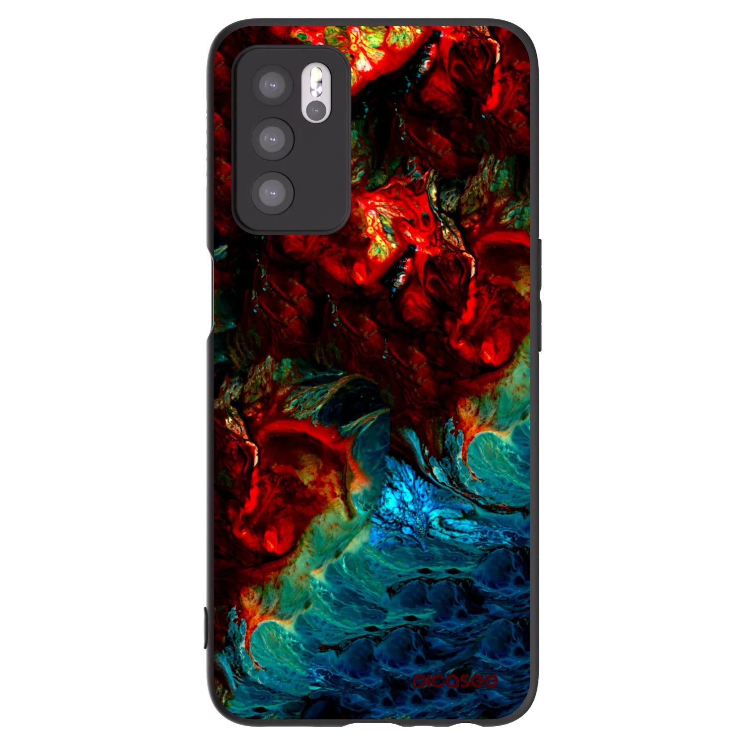 Picasee silikonový černý obal pro OPPO A16s - Universe