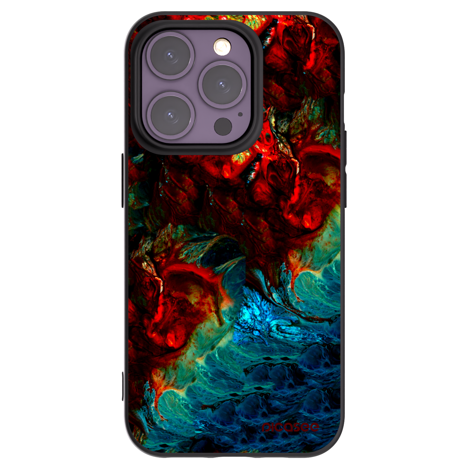 Picasee silikonový černý obal pro Apple iPhone 14 Pro - Universe