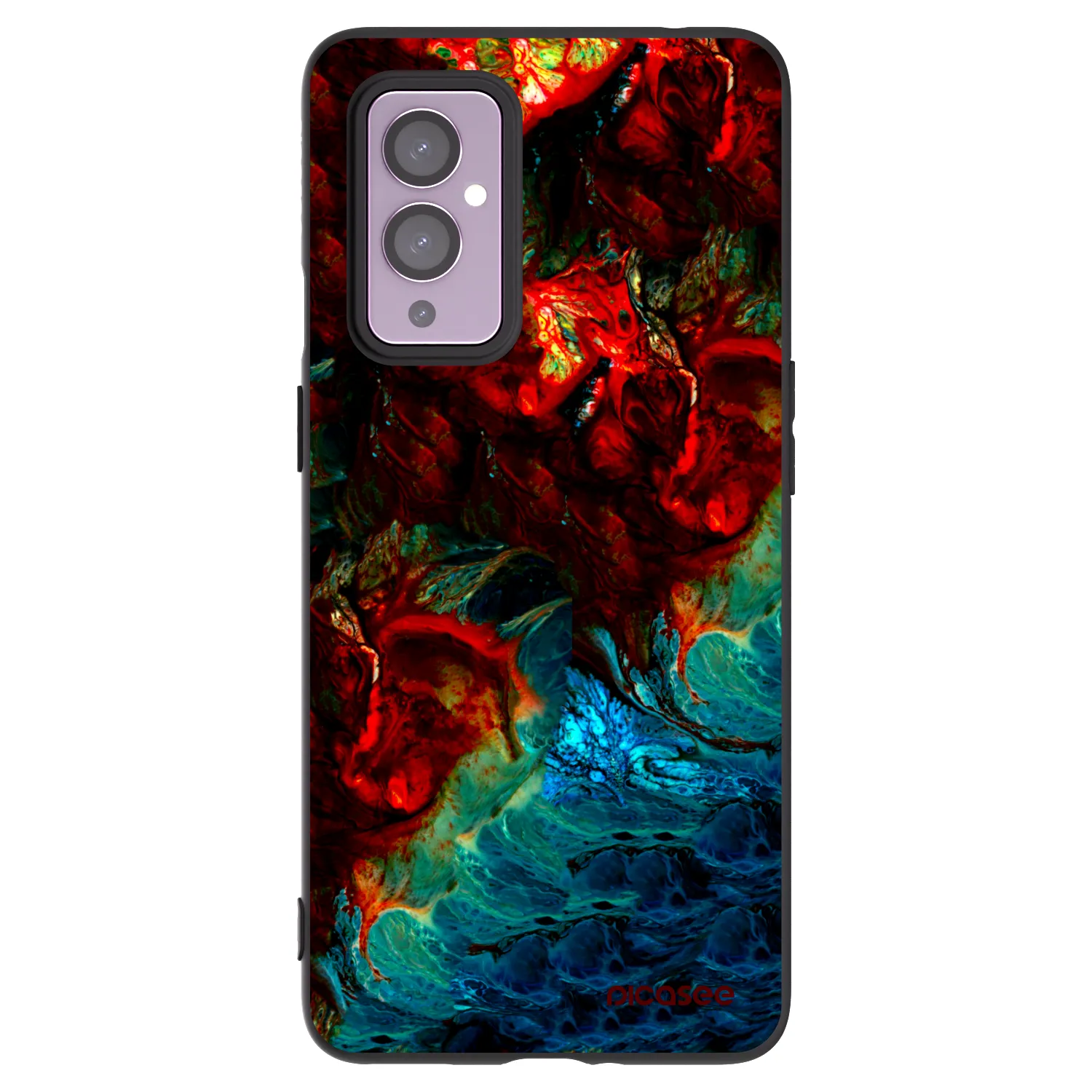Picasee silikonový černý obal pro OnePlus 9 - Universe