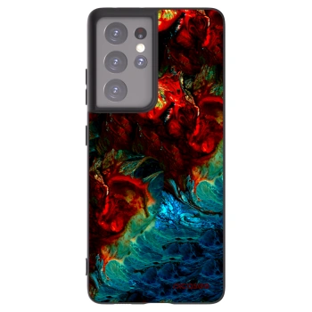 Picasee silikonový černý obal pro Samsung Galaxy S21 Ultra 5G G998B - Universe