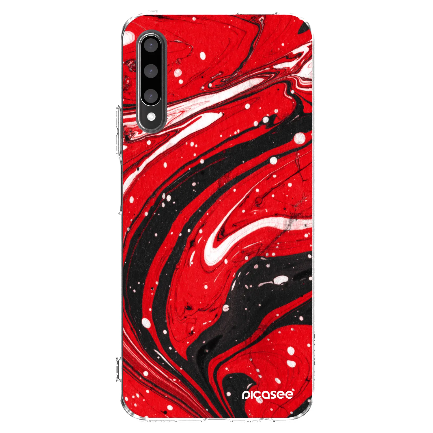 Picasee silikonový průhledný obal pro Honor 9X Pro - Red black