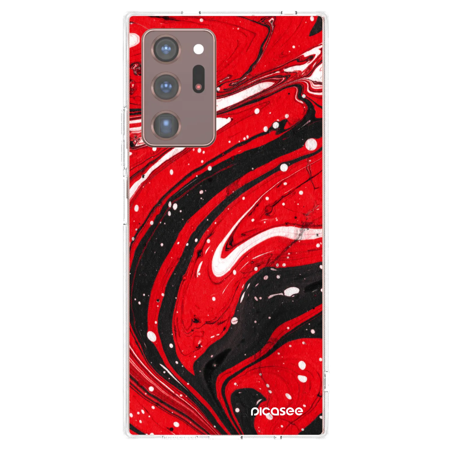 Picasee silikonový průhledný obal pro Samsung Galaxy Note 20 Ultra - Red black