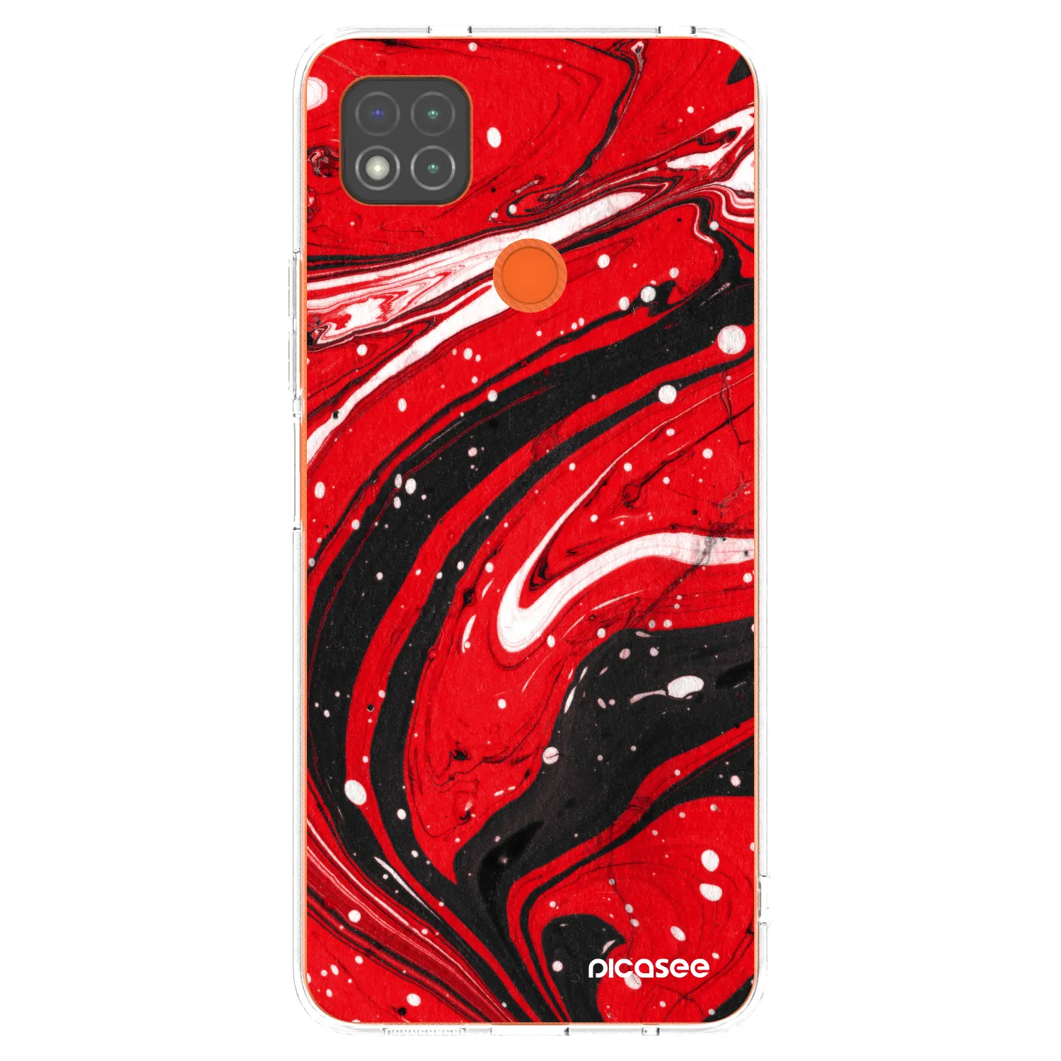 Picasee silikonový průhledný obal pro Xiaomi Redmi 9C - Red black