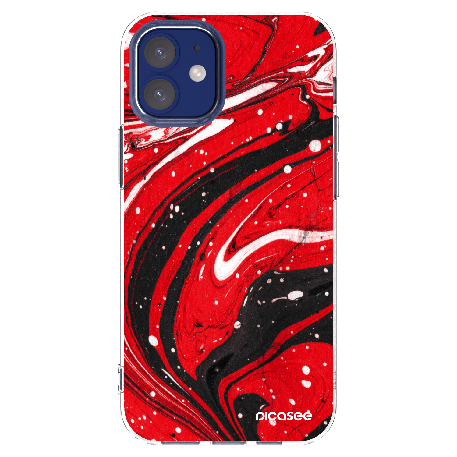 Picasee silikonový průhledný obal pro Apple iPhone 12 mini - Red black