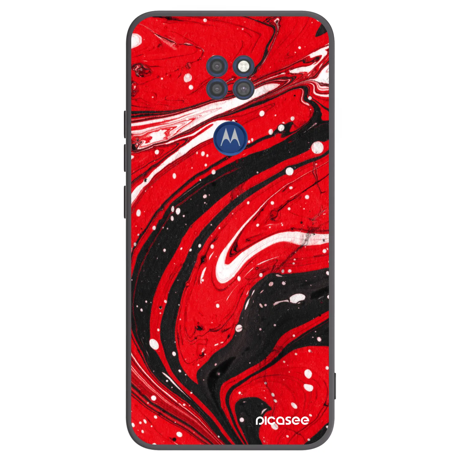 Picasee silikonový černý obal pro Motorola Moto G9 Play - Red black