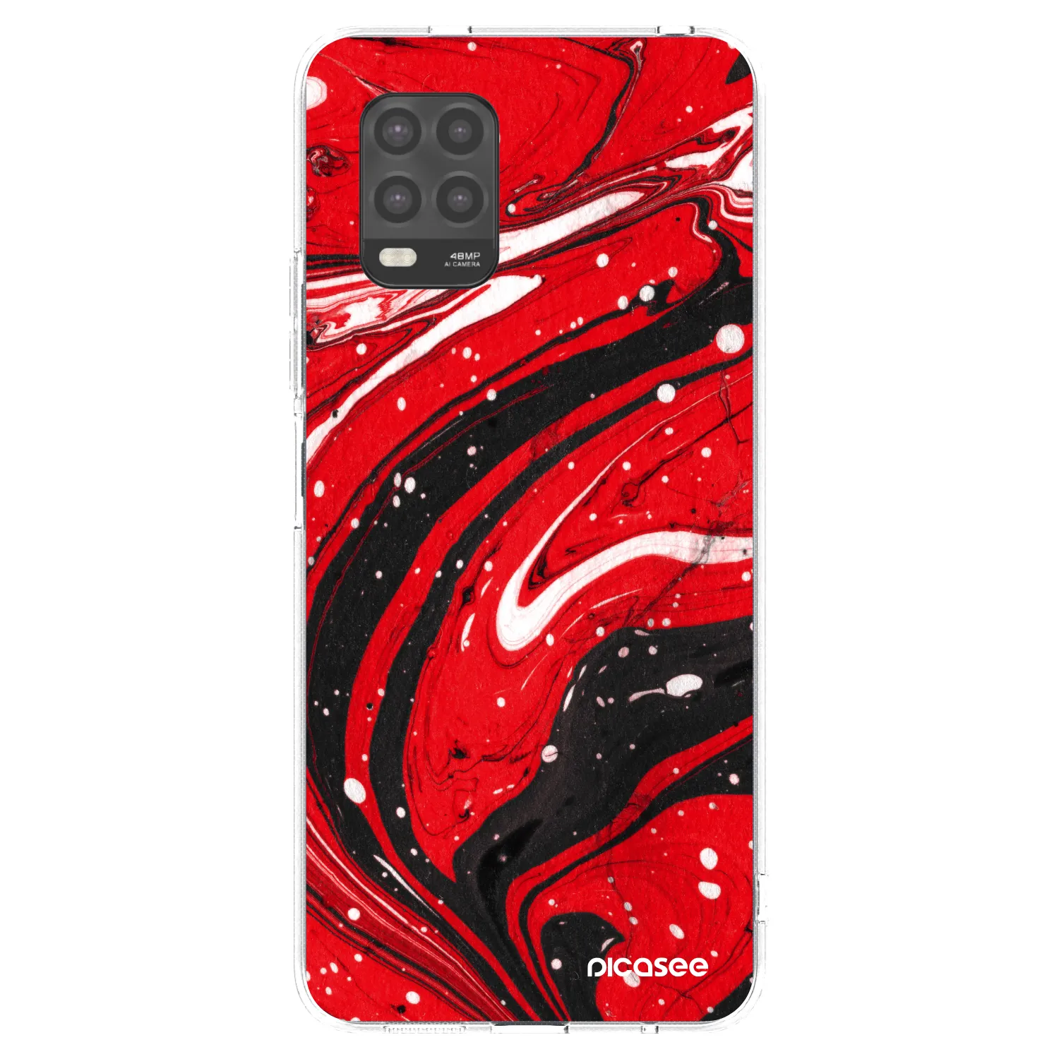 Picasee silikonový průhledný obal pro Xiaomi Mi 10 Lite - Red black