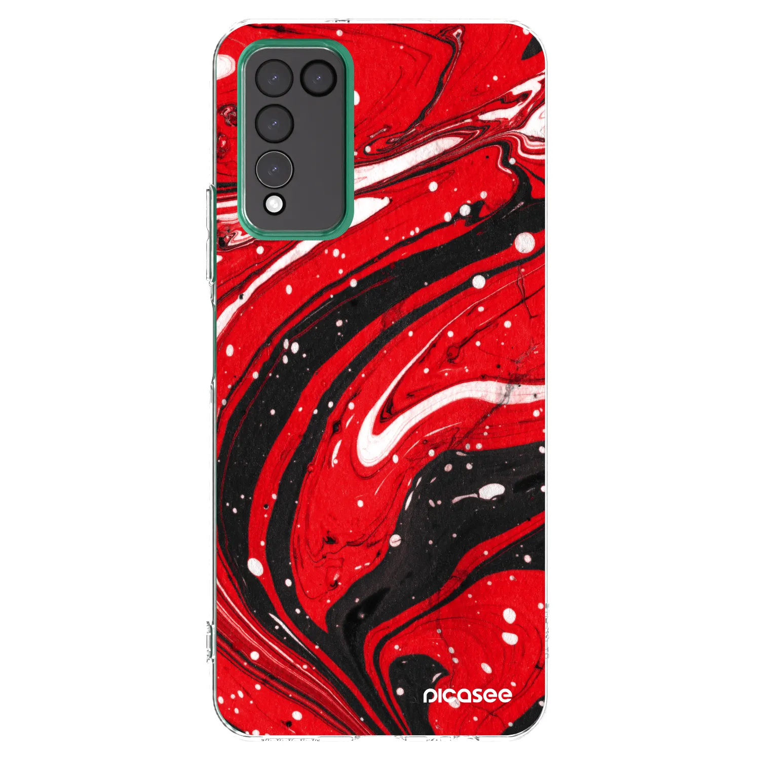 Picasee silikonový průhledný obal pro Honor 10X Lite - Red black