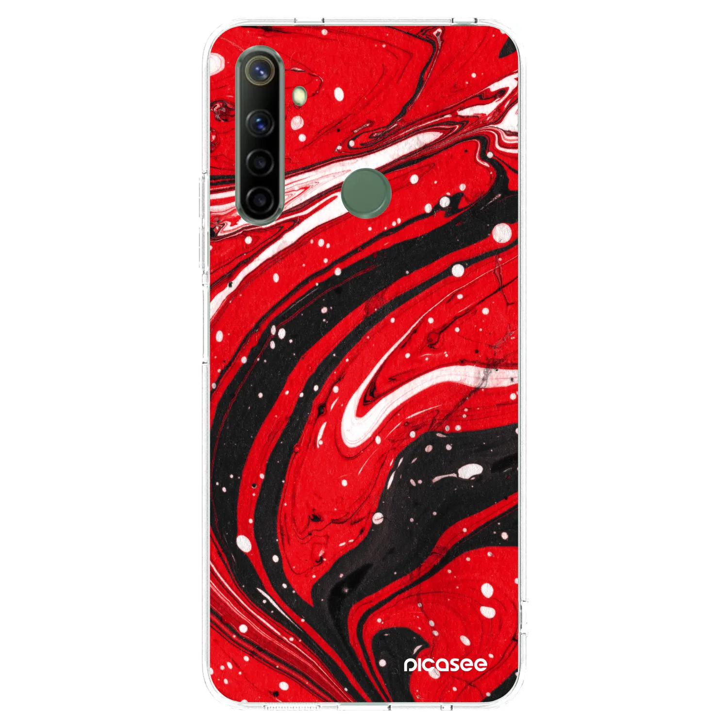Picasee silikonový průhledný obal pro Realme 6i - Red black