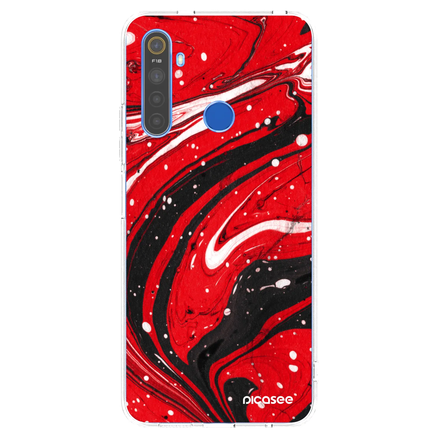 Picasee silikonový průhledný obal pro Realme 5 - Red black