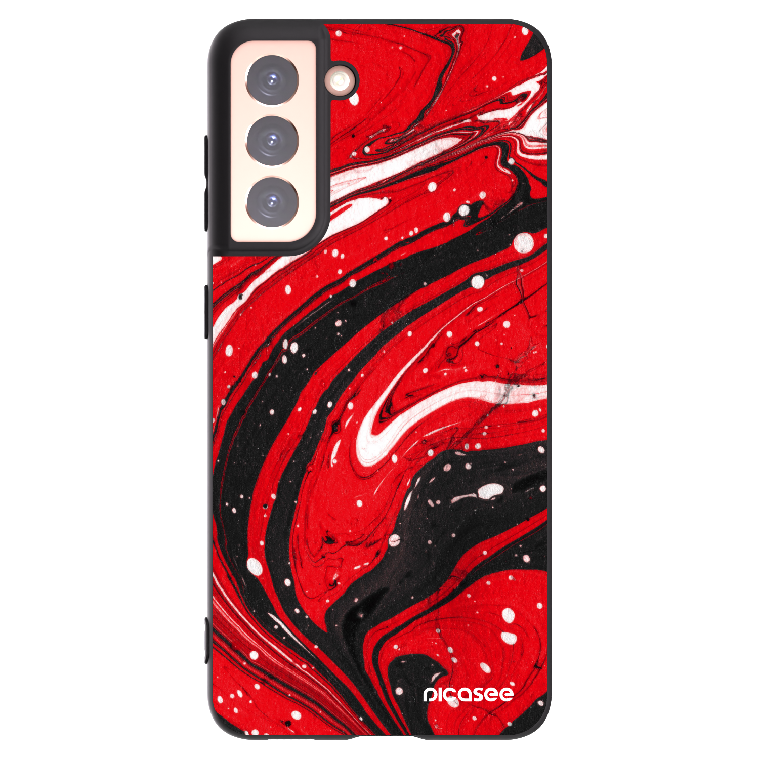 Picasee silikonový černý obal pro Samsung Galaxy S21 5G G991B - Red black