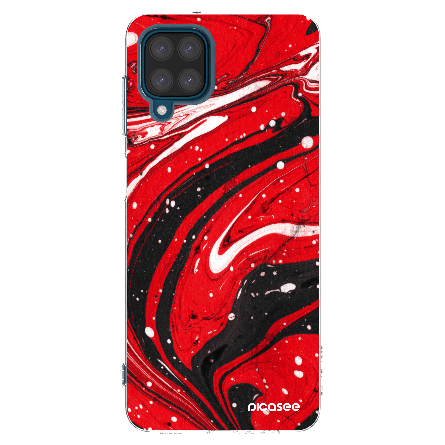Picasee silikonový průhledný obal pro Samsung Galaxy A12 A125F - Red black