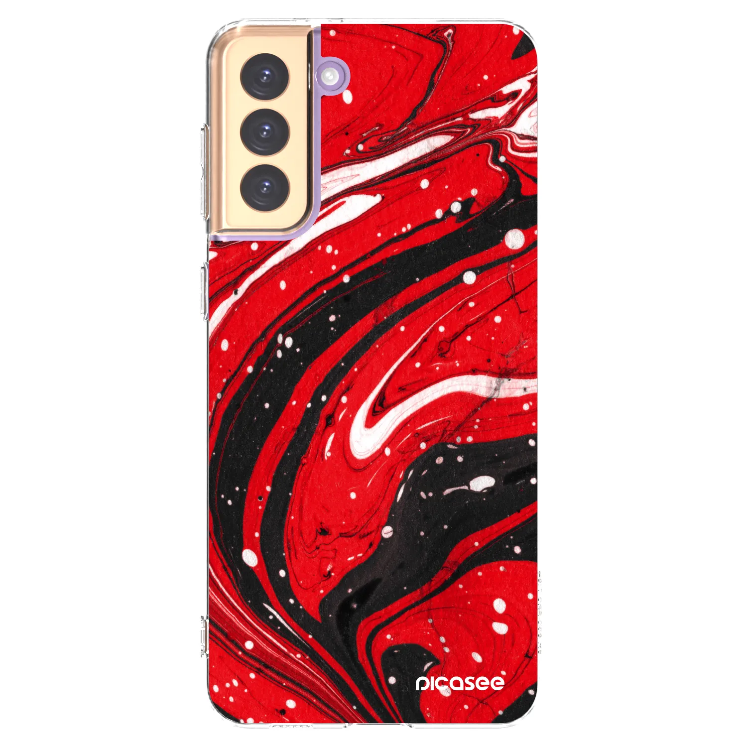 Picasee silikonový průhledný obal pro Samsung Galaxy S21+ 5G G996F - Red black