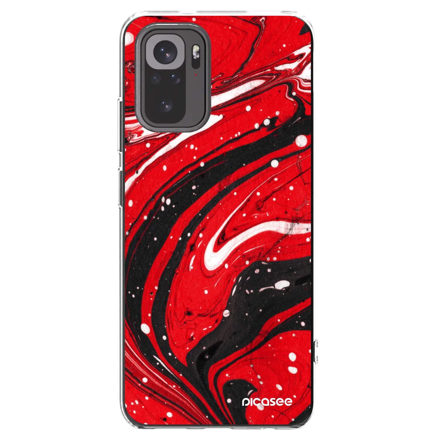 Picasee silikonový průhledný obal pro Xiaomi Redmi Note 10 - Red black