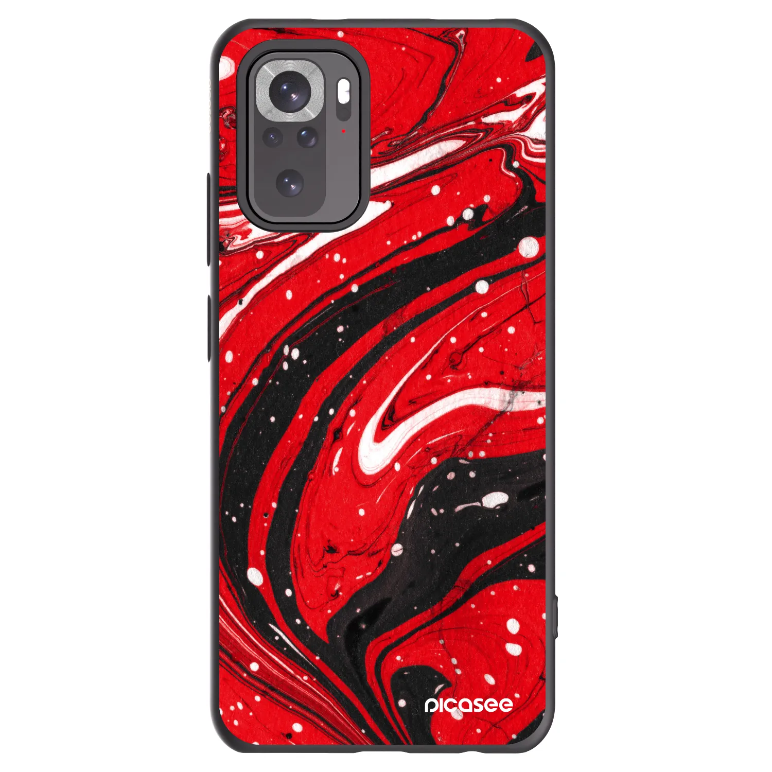 Picasee silikonový černý obal pro Xiaomi Redmi Note 10 - Red black