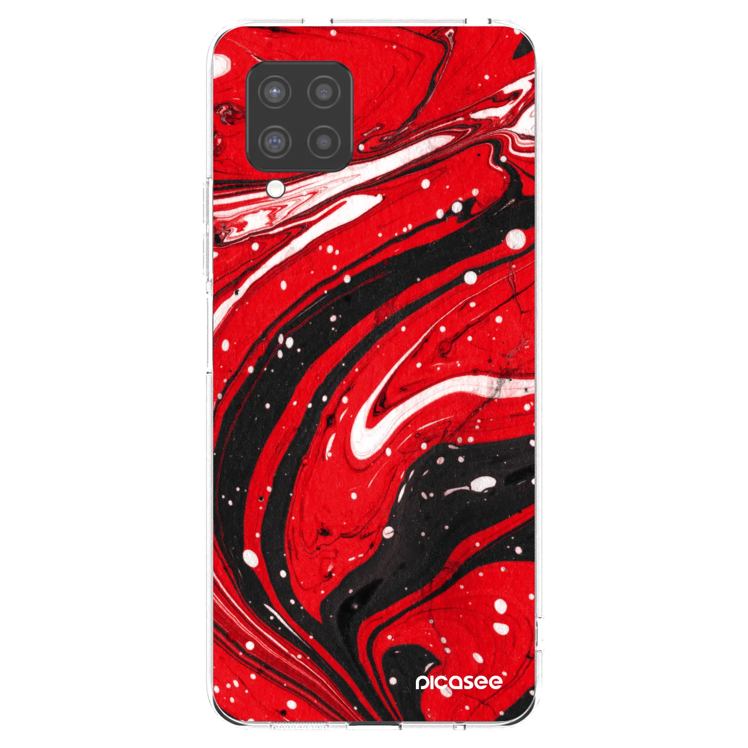 Picasee silikonový průhledný obal pro Samsung Galaxy A42 A426B - Red black