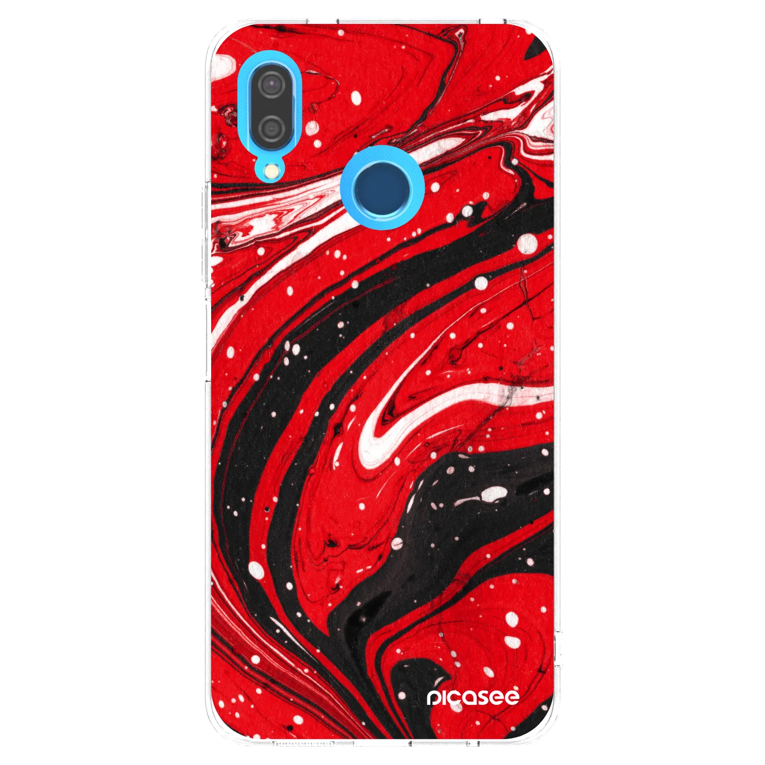 Picasee silikonový průhledný obal pro Huawei P20 Lite - Red black