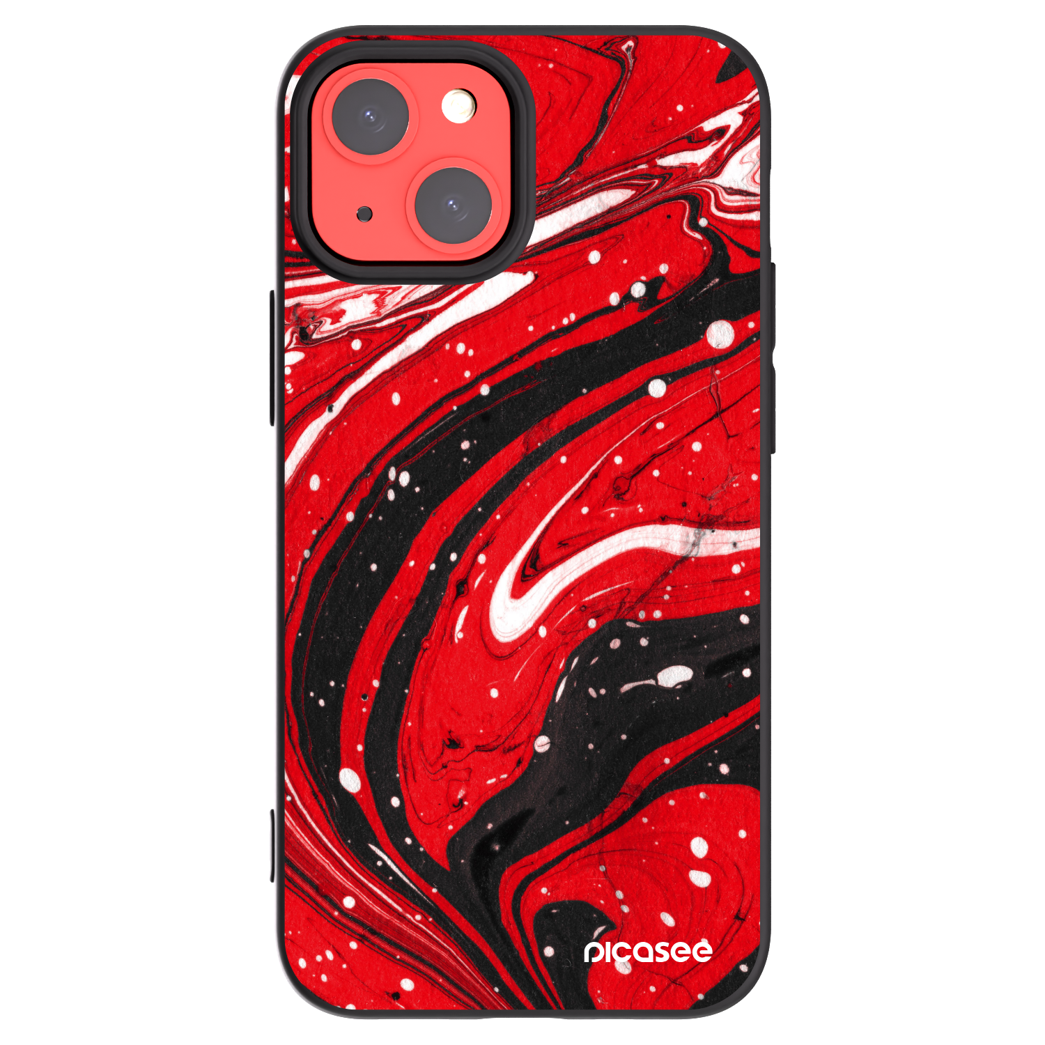 Picasee silikonový černý obal pro Apple iPhone 13 mini - Red black