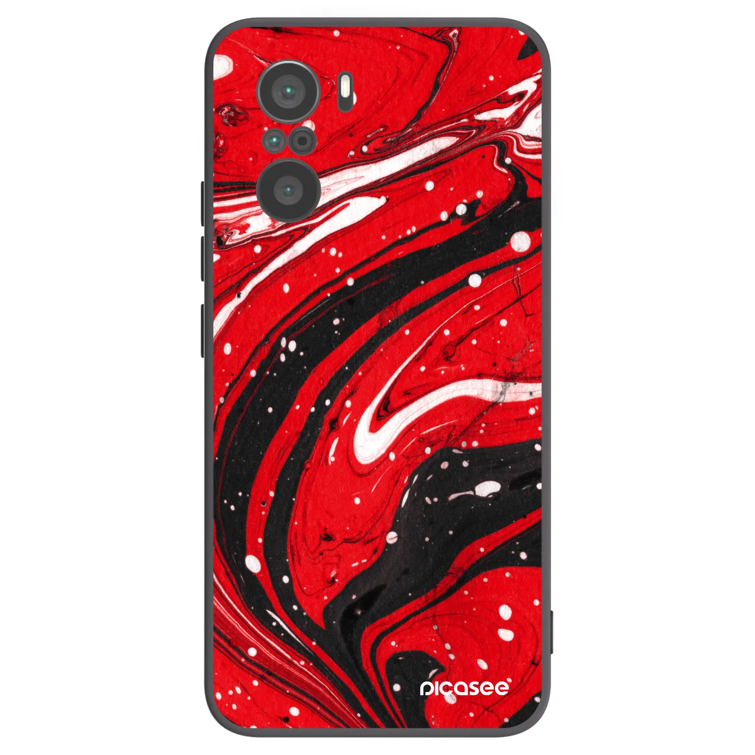 Picasee silikonový černý obal pro Xiaomi Poco F3 - Red black