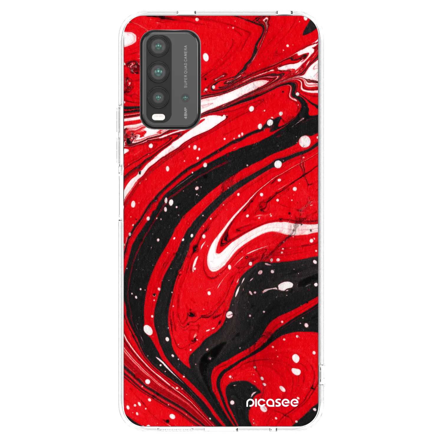 Picasee silikonový černý obal pro Xiaomi Redmi 9T - Red black