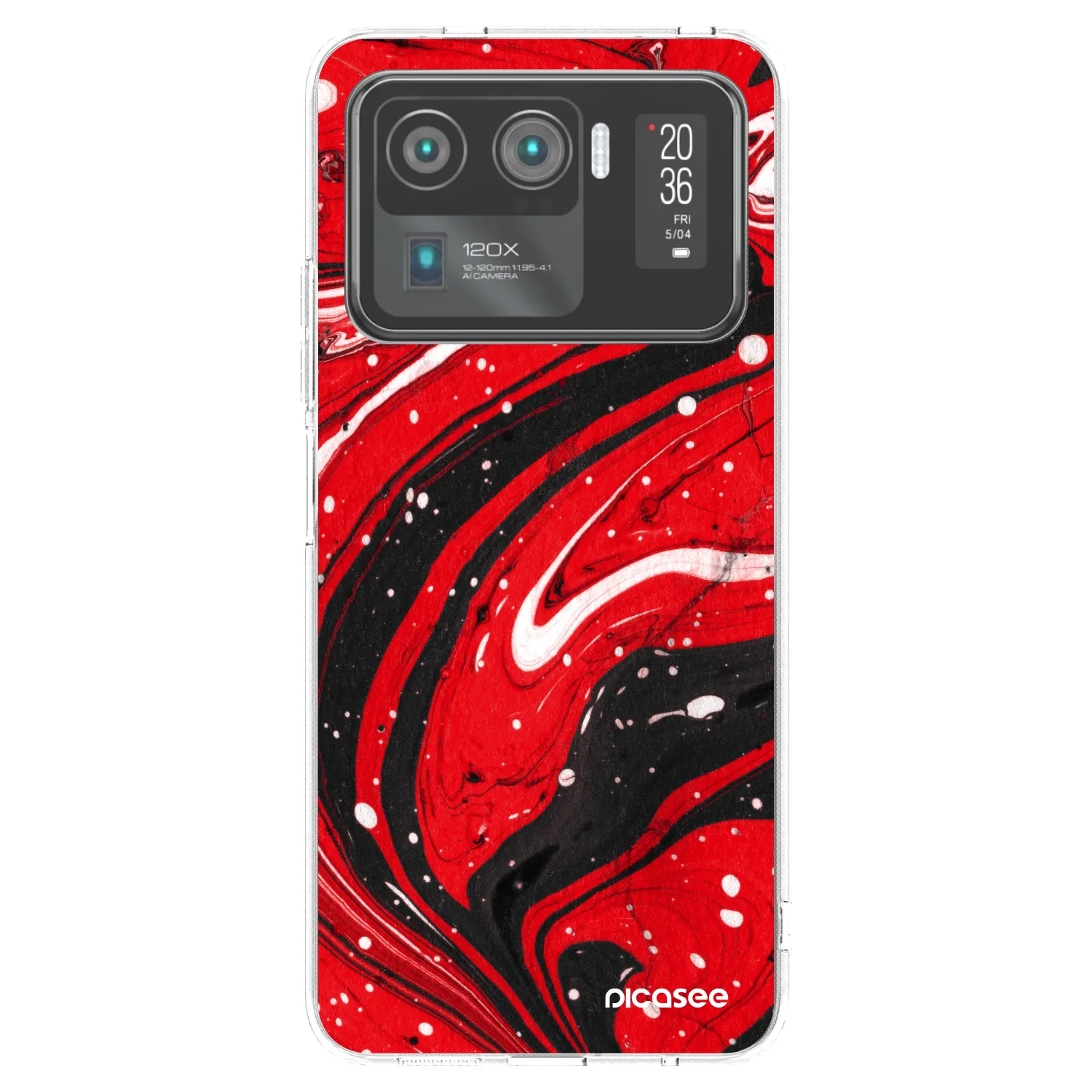 Picasee silikonový průhledný obal pro Xiaomi Mi 11 Ultra - Red black