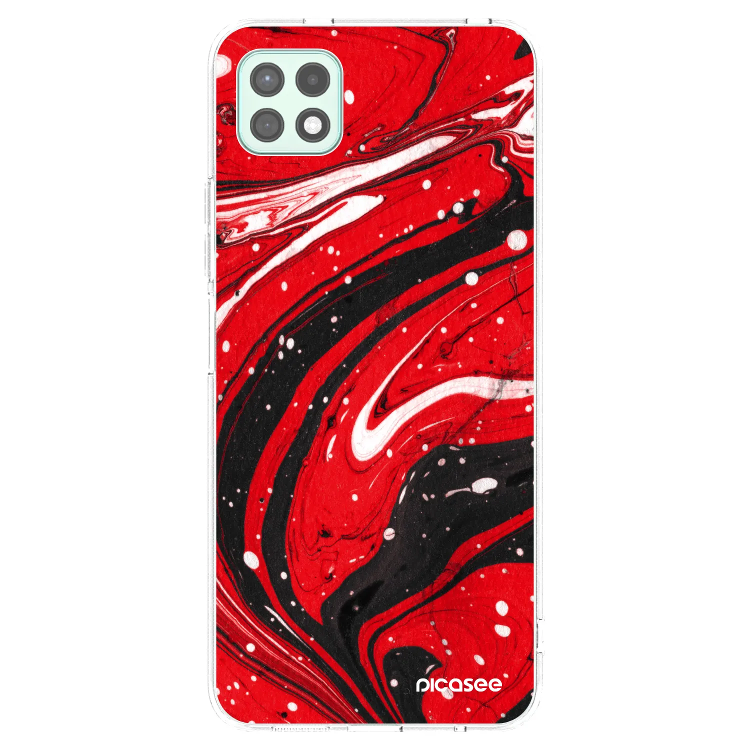Picasee silikonový průhledný obal pro Samsung Galaxy A22 A226B 5G - Red black