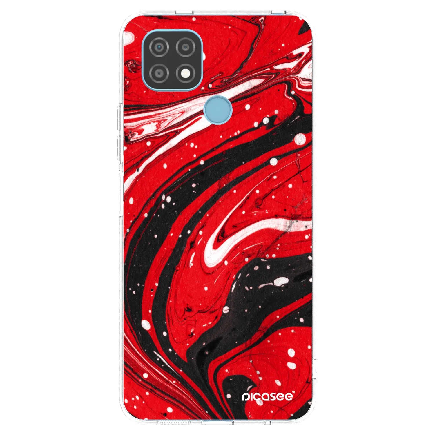 Picasee silikonový průhledný obal pro Realme C21 - Red black