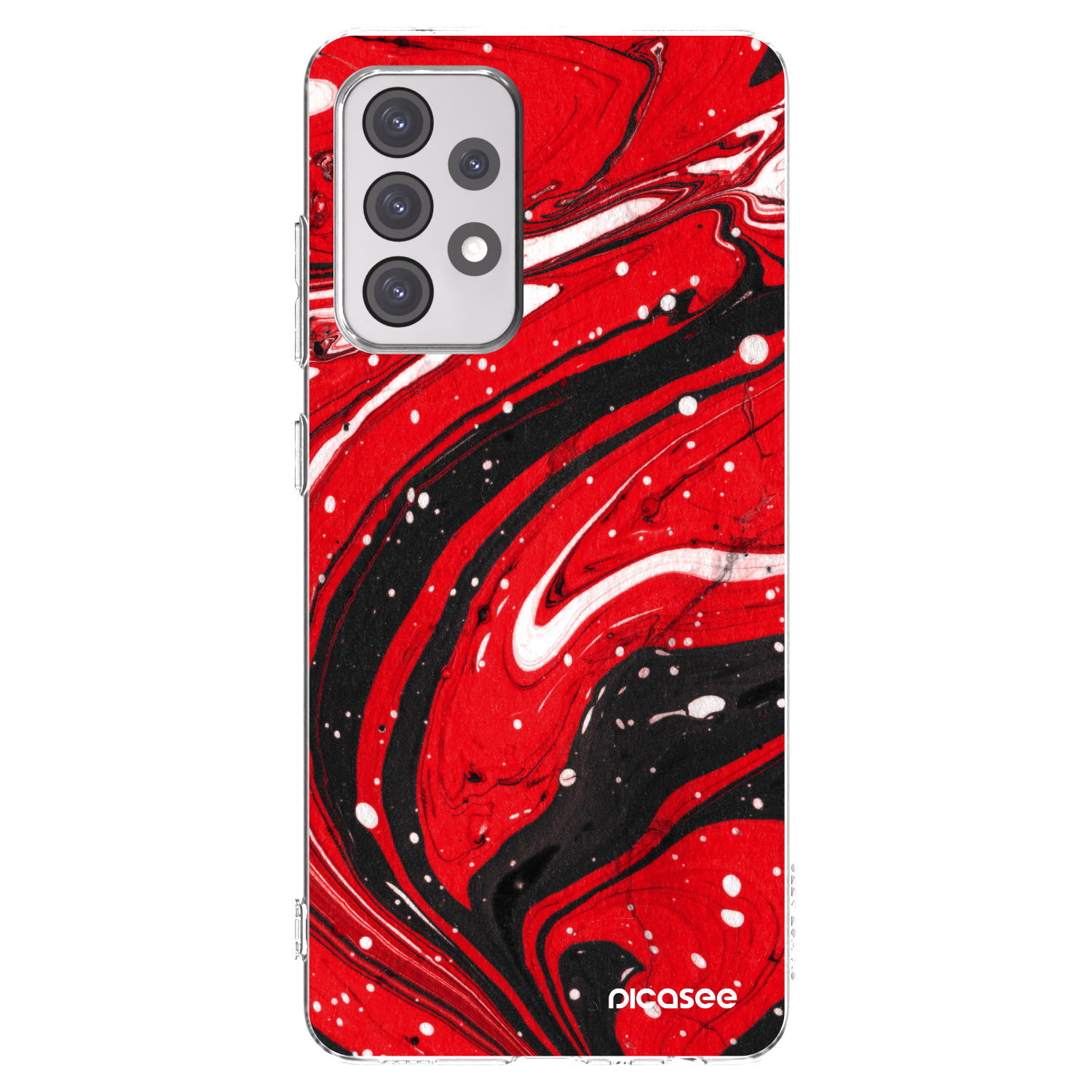 Picasee silikonový průhledný obal pro Samsung Galaxy A52s 5G A528B - Red black