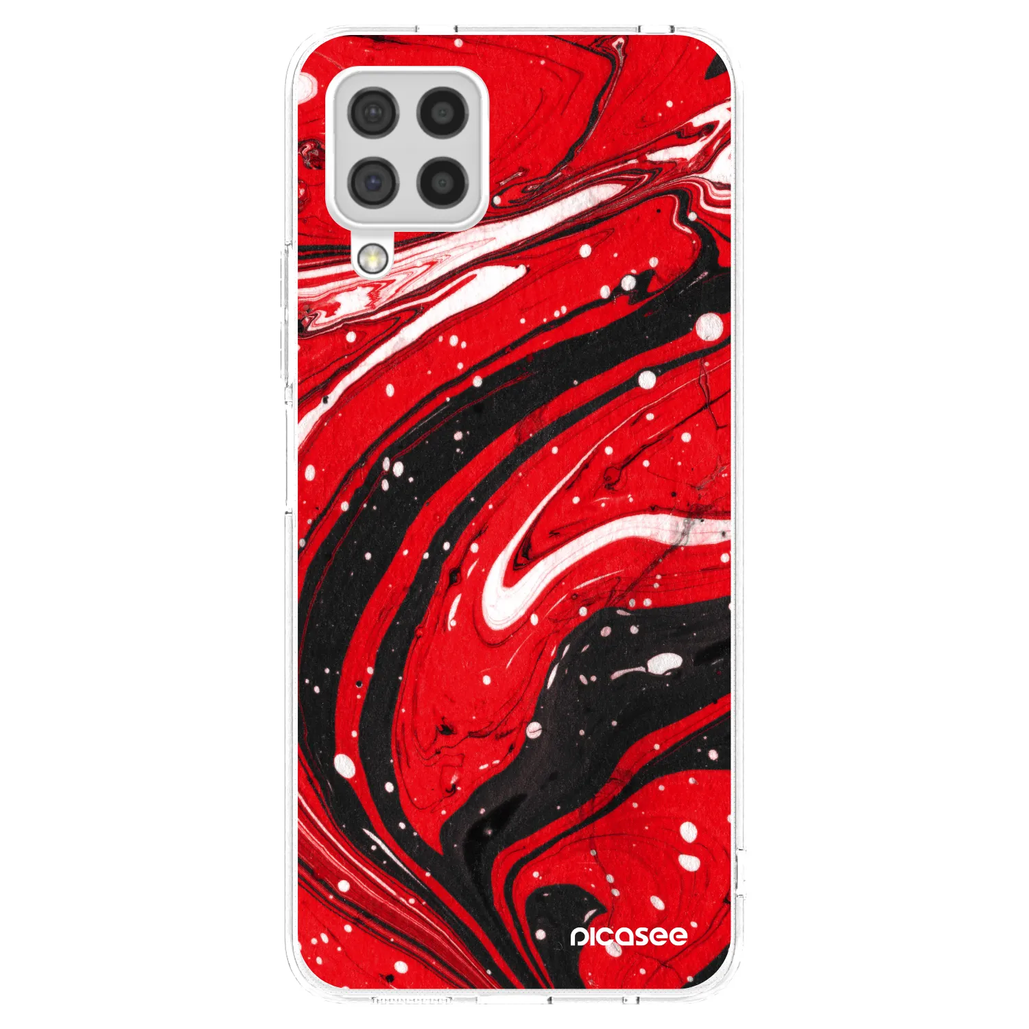 Picasee silikonový průhledný obal pro Samsung Galaxy A22 A225F 4G - Red black