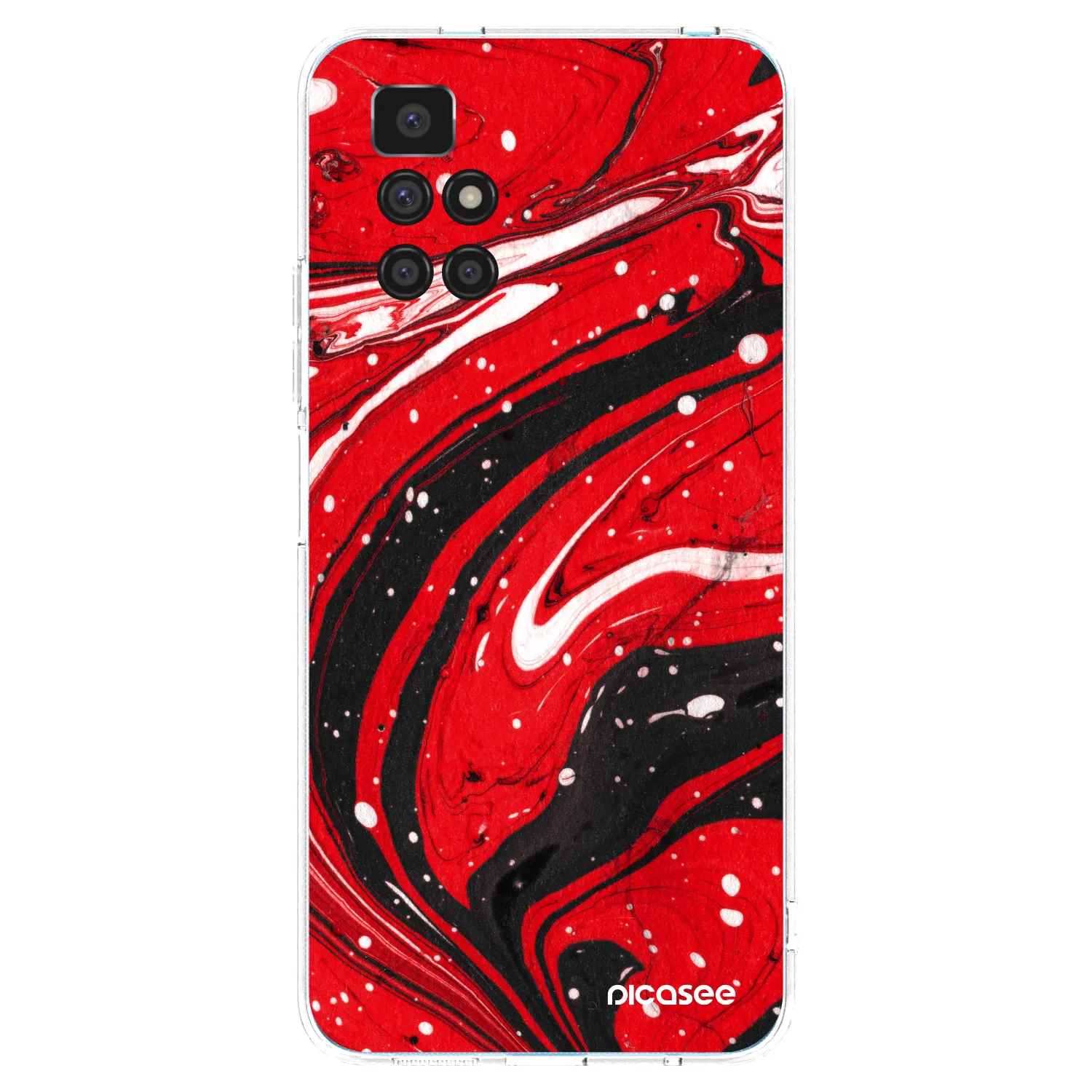 Picasee silikonový průhledný obal pro Xiaomi Redmi 10 - Red black