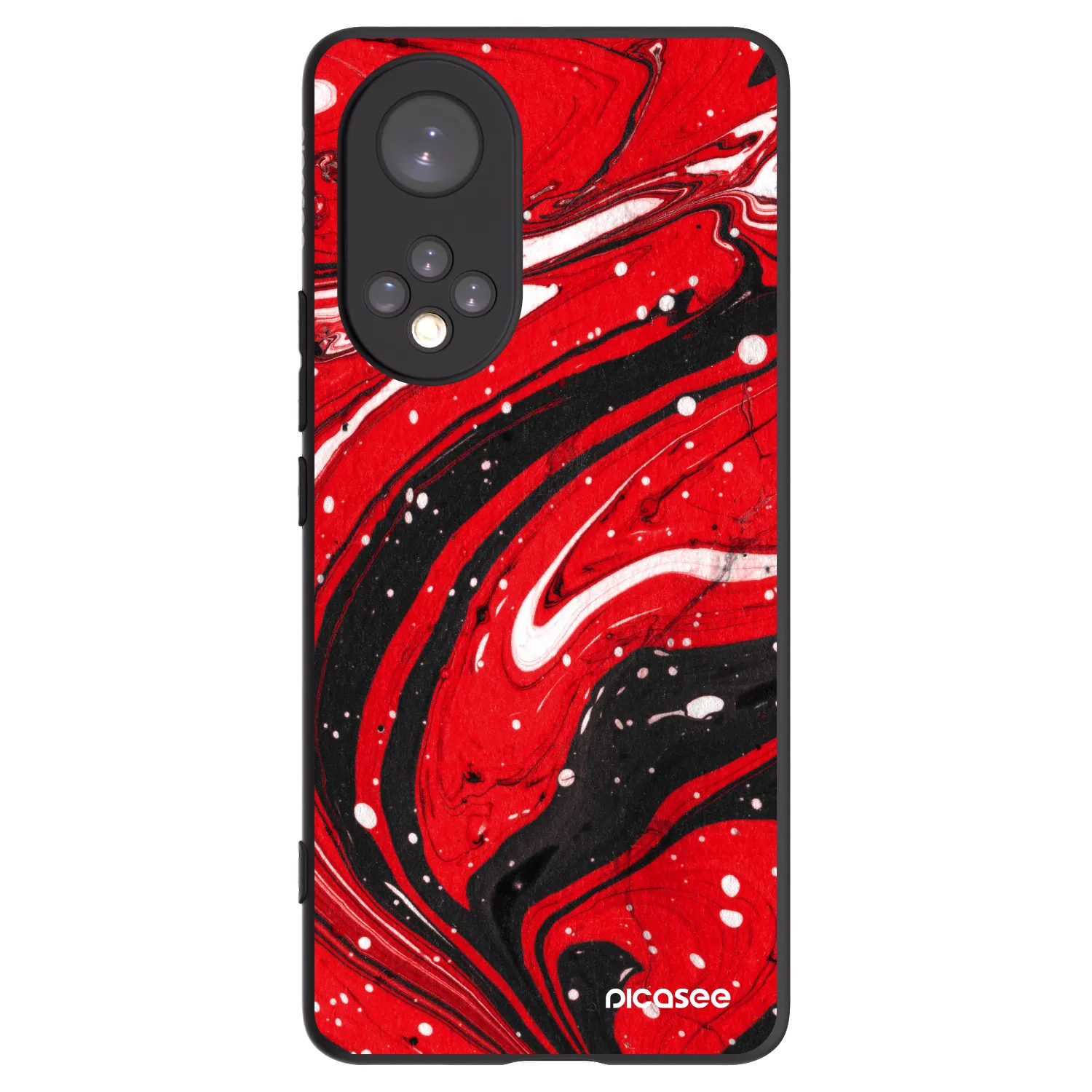 Picasee silikonový černý obal pro Honor 50 5G - Red black
