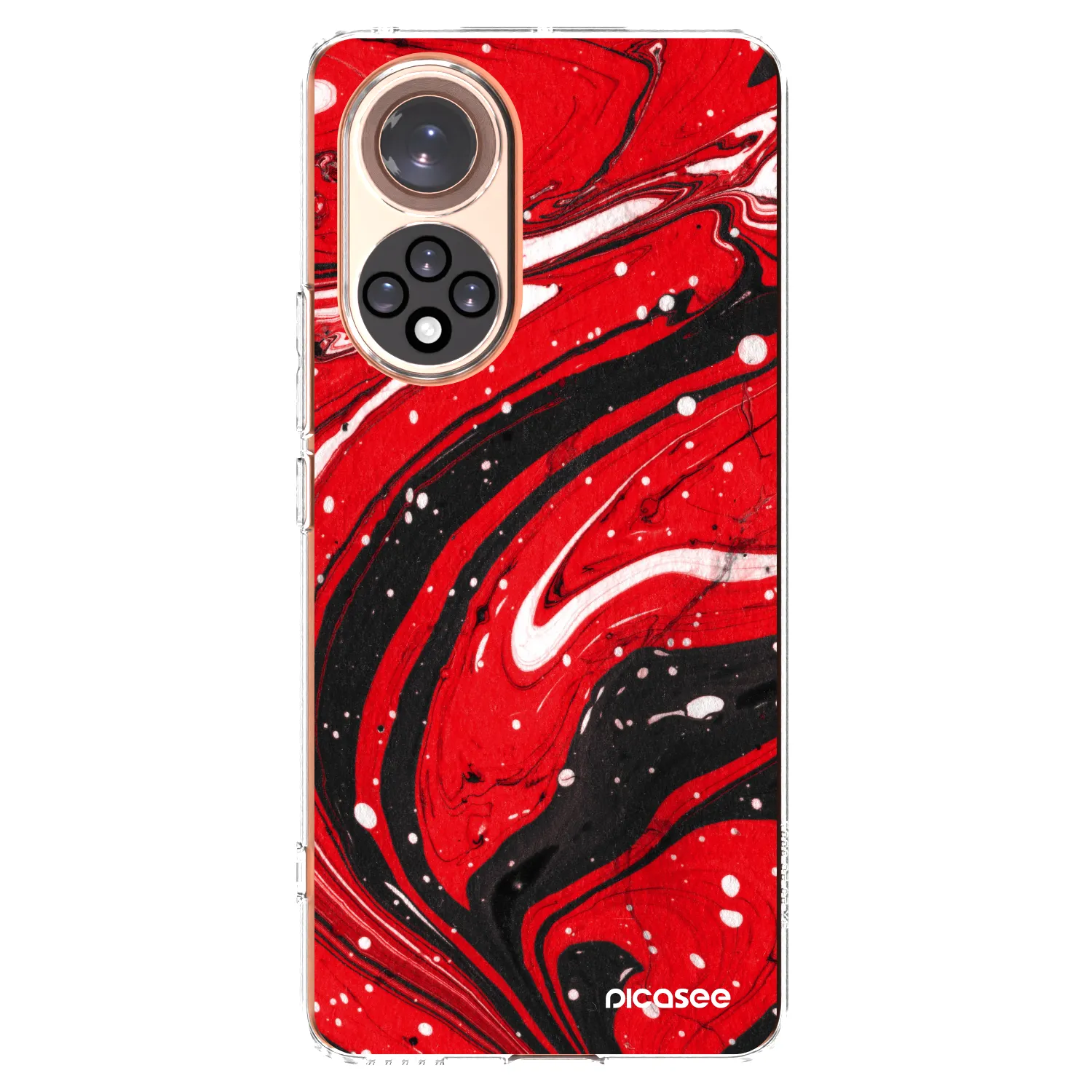 Picasee silikonový průhledný obal pro Honor 50 5G - Red black