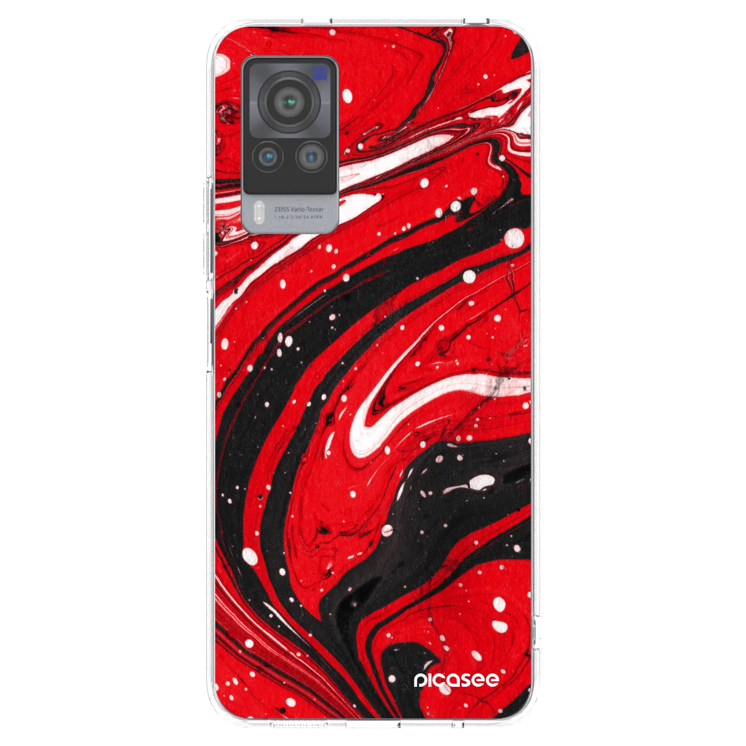 Picasee silikonový průhledný obal pro Vivo X60 Pro 5G - Red black