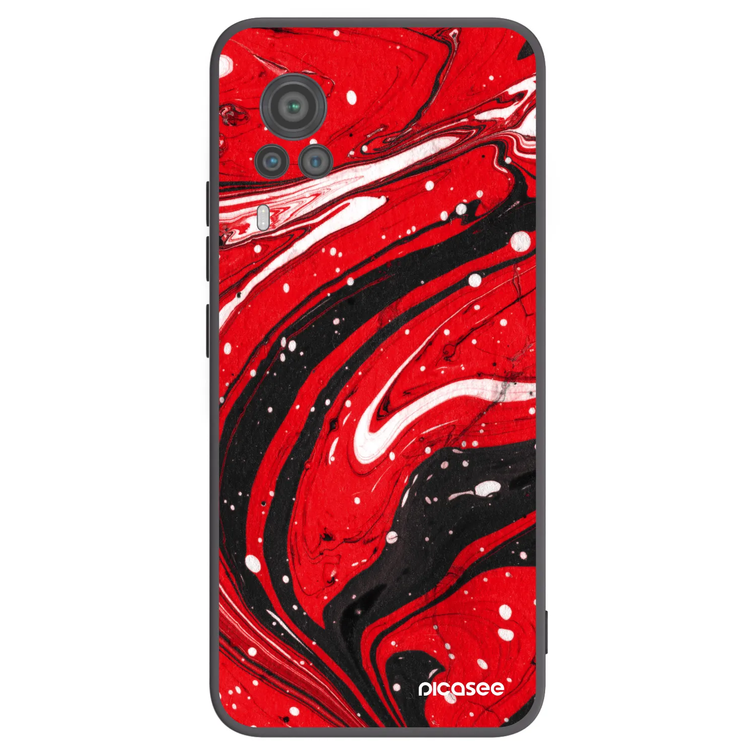 Picasee silikonový černý obal pro Vivo X60 Pro 5G - Red black