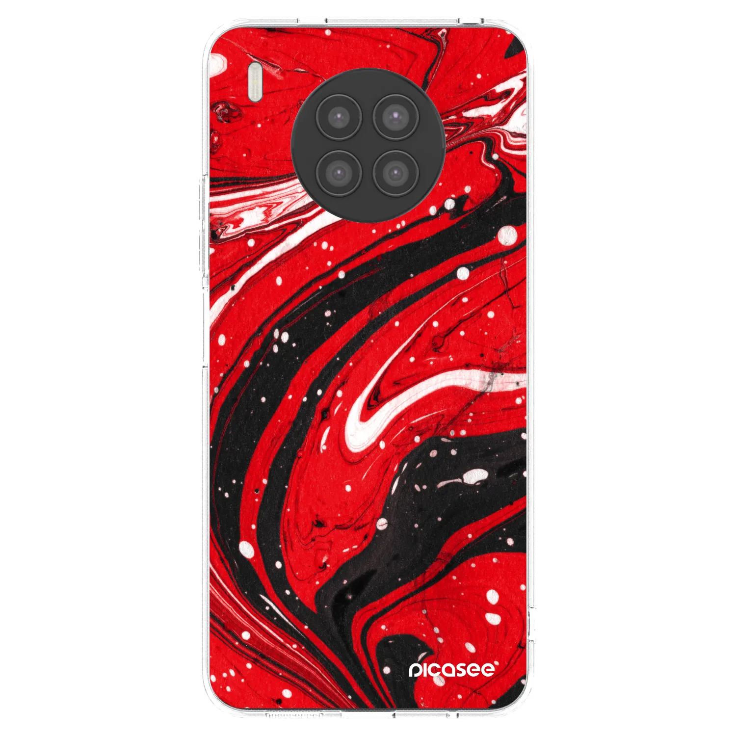 Picasee silikonový průhledný obal pro Huawei Nova 8i - Red black