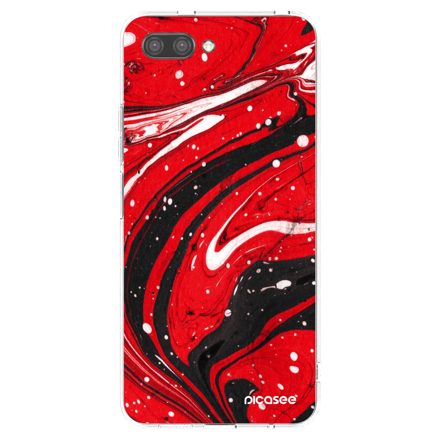 Picasee silikonový průhledný obal pro Honor 10 - Red black
