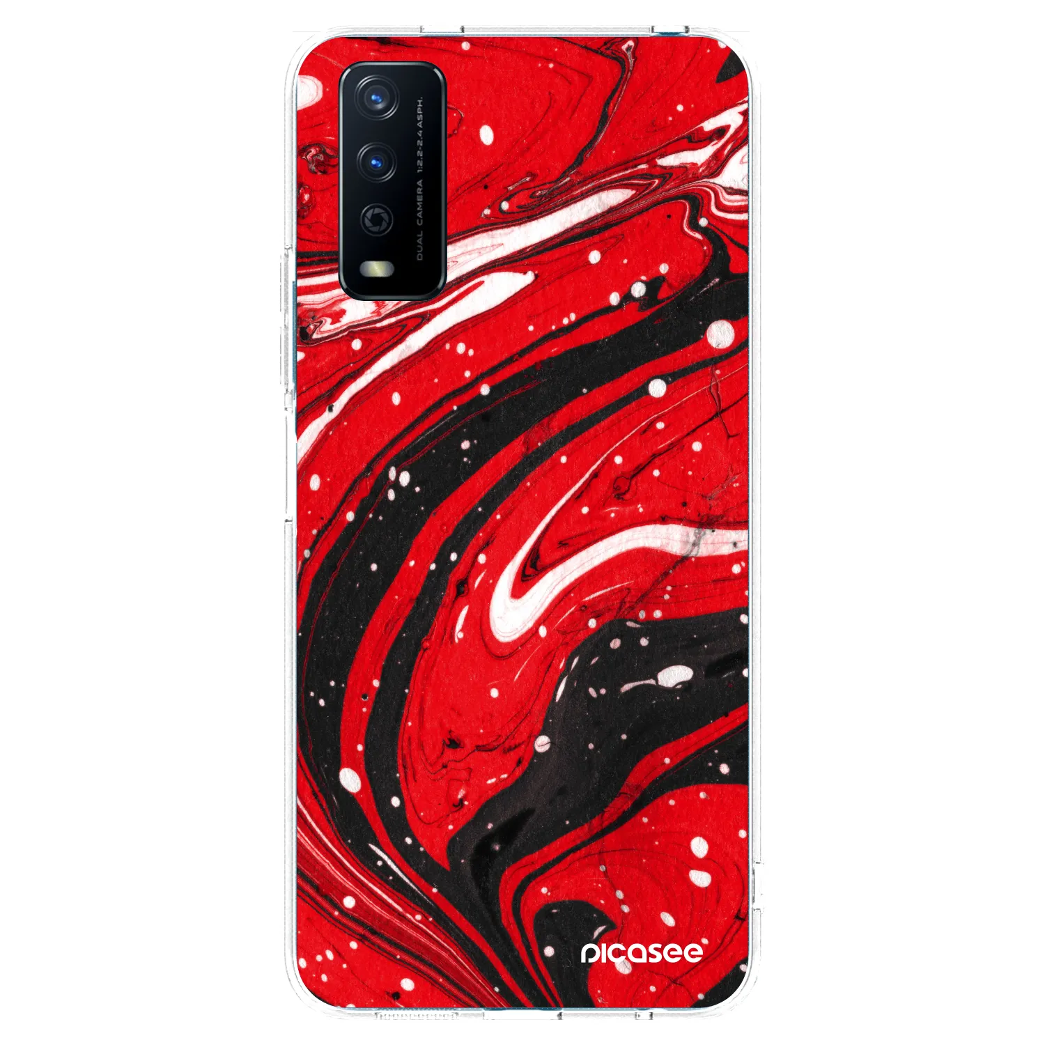 Picasee silikonový průhledný obal pro Vivo Y11s - Red black