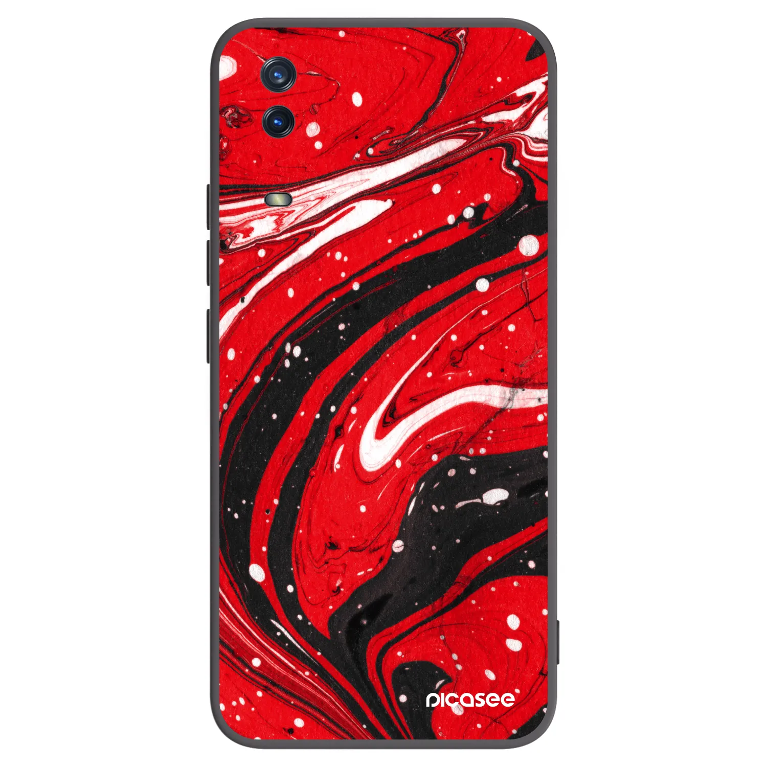 Picasee silikonový černý obal pro Vivo Y11s - Red black