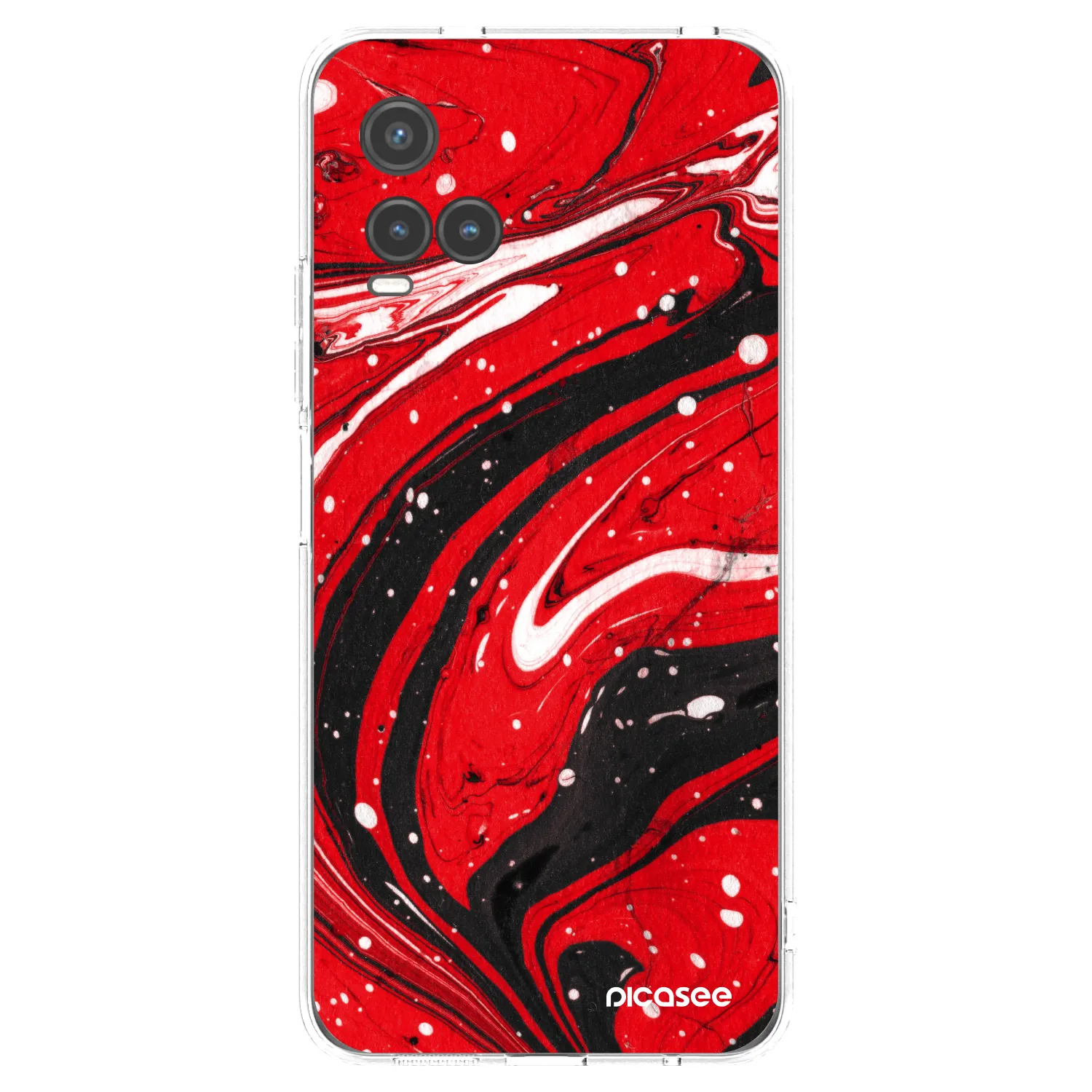 Picasee silikonový průhledný obal pro Vivo Y33s - Red black