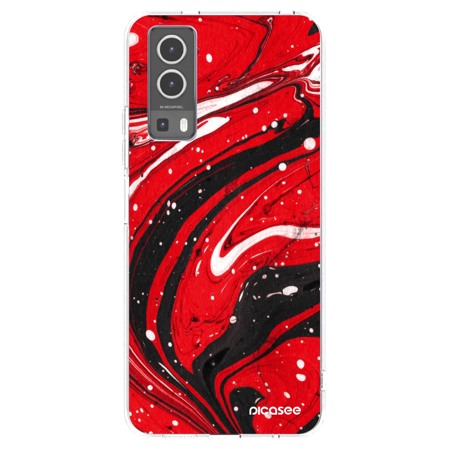 Picasee silikonový průhledný obal pro Vivo Y72 5G - Red black