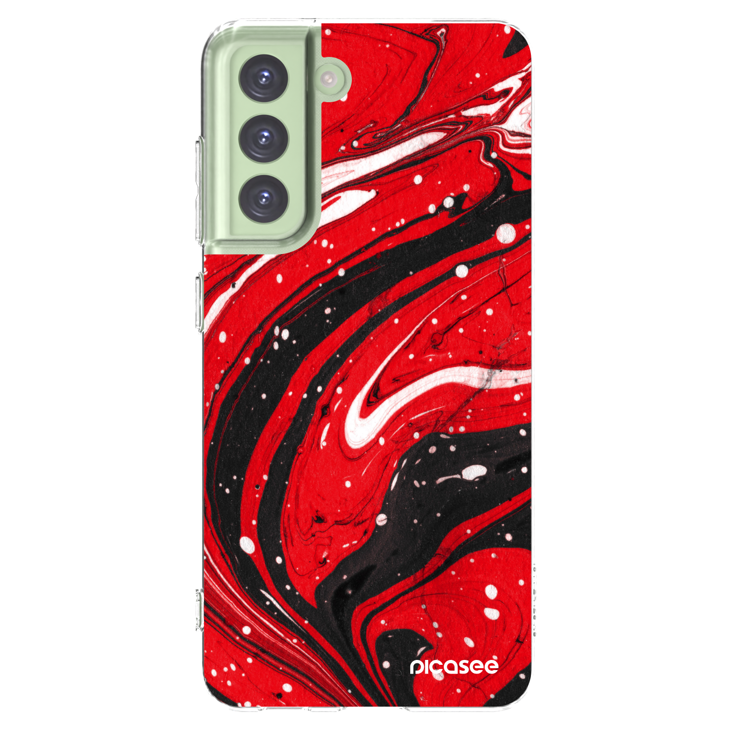 Picasee silikonový průhledný obal pro Samsung Galaxy S21 FE 5G - Red black