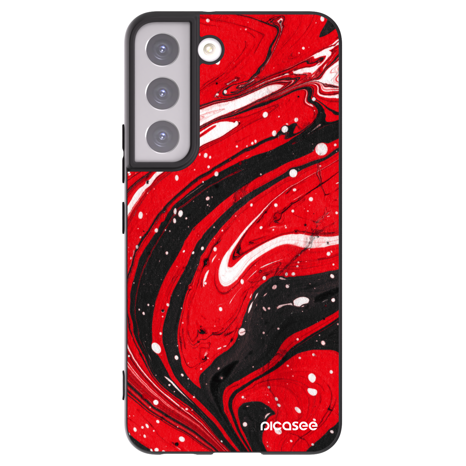 Picasee silikonový černý obal pro Samsung Galaxy S22 5G - Red black