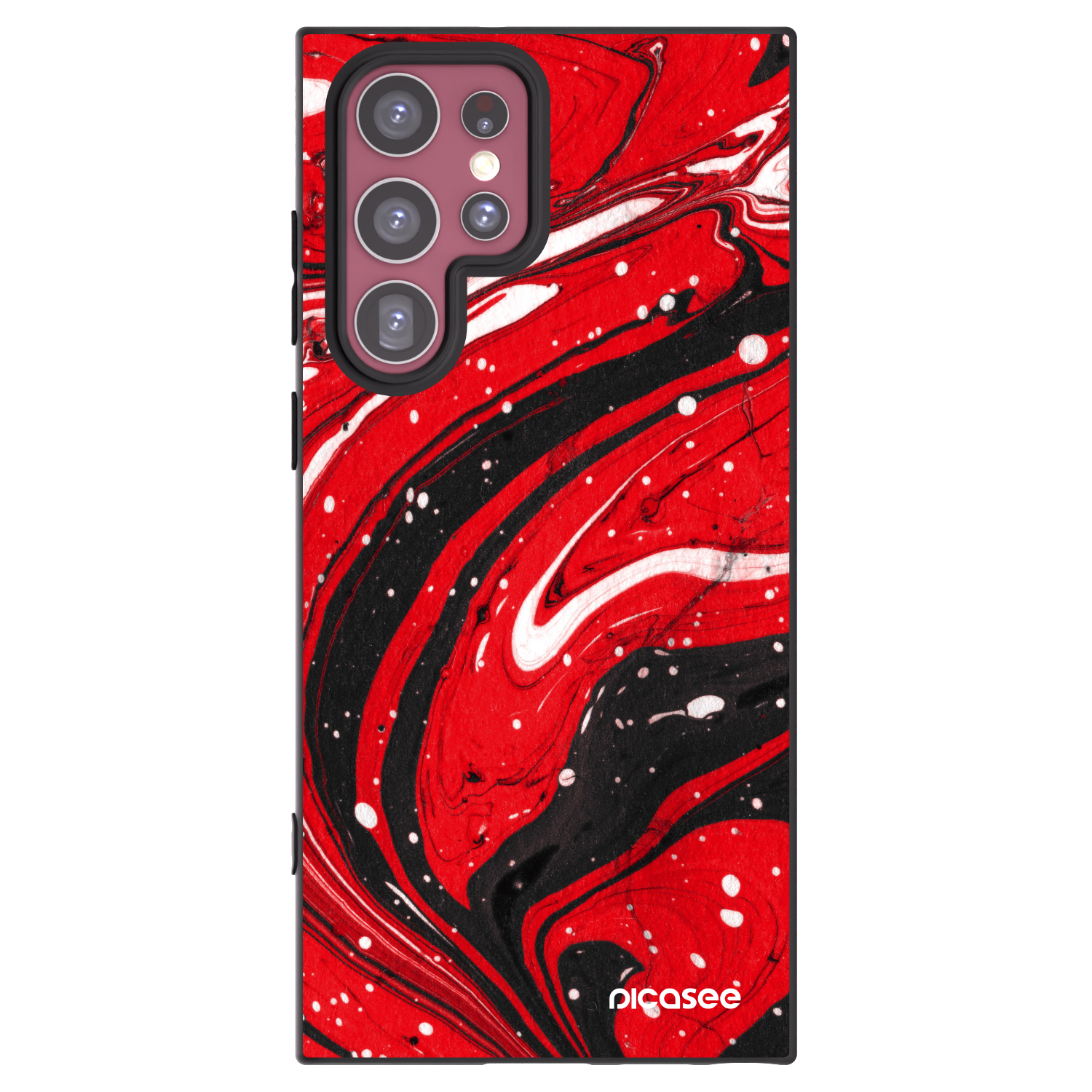 Picasee silikonový černý obal pro Samsung Galaxy S22 Ultra 5G - Red black