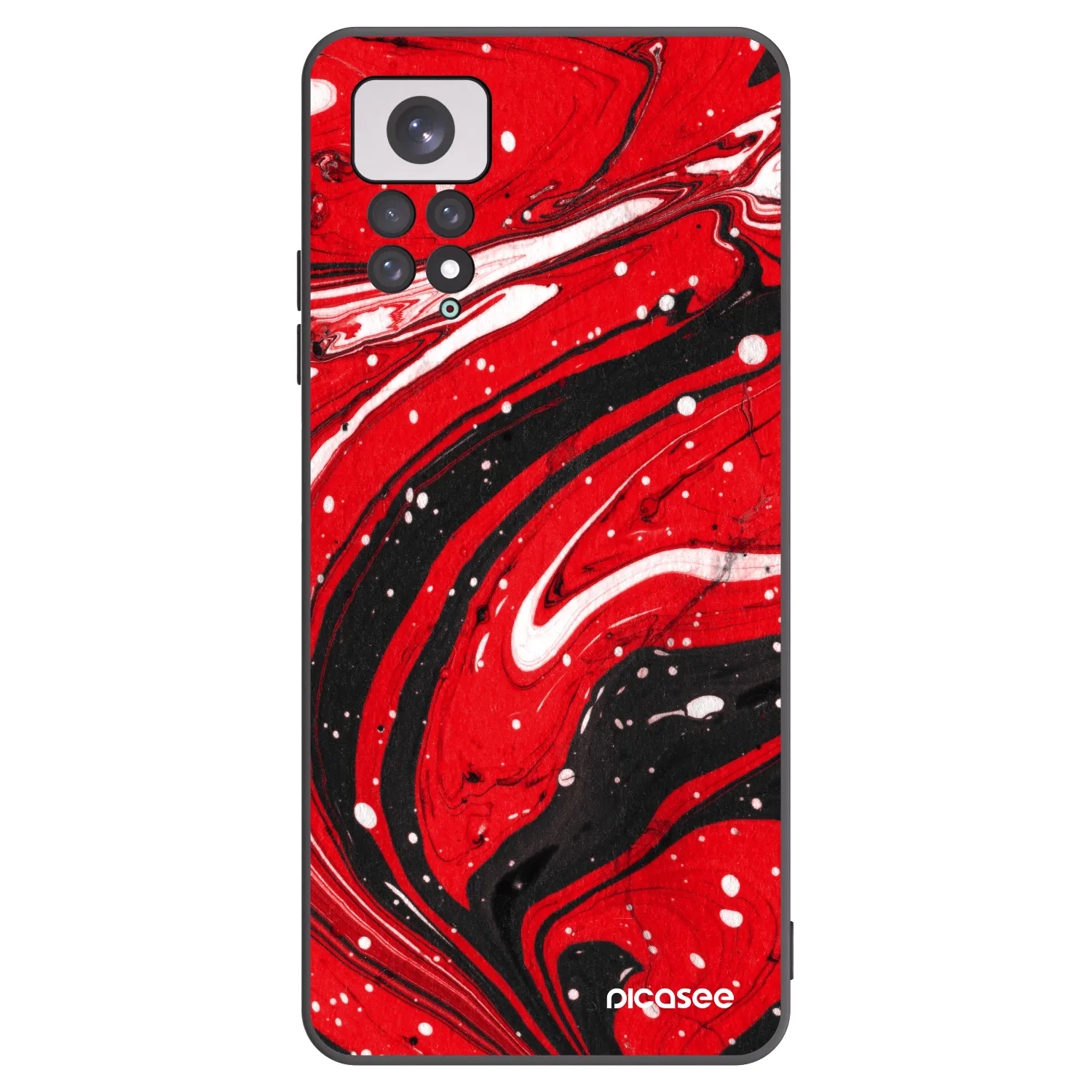 Picasee silikonový černý obal pro Xiaomi Redmi Note 11 - Red black