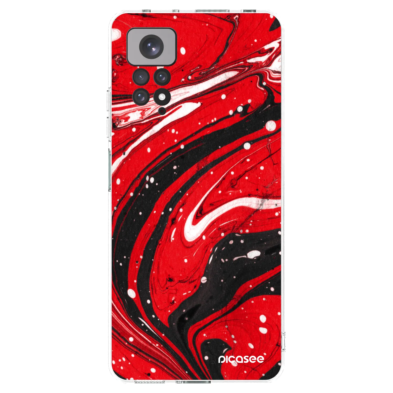 Picasee silikonový průhledný obal pro Xiaomi Redmi Note 11S 4G - Red black