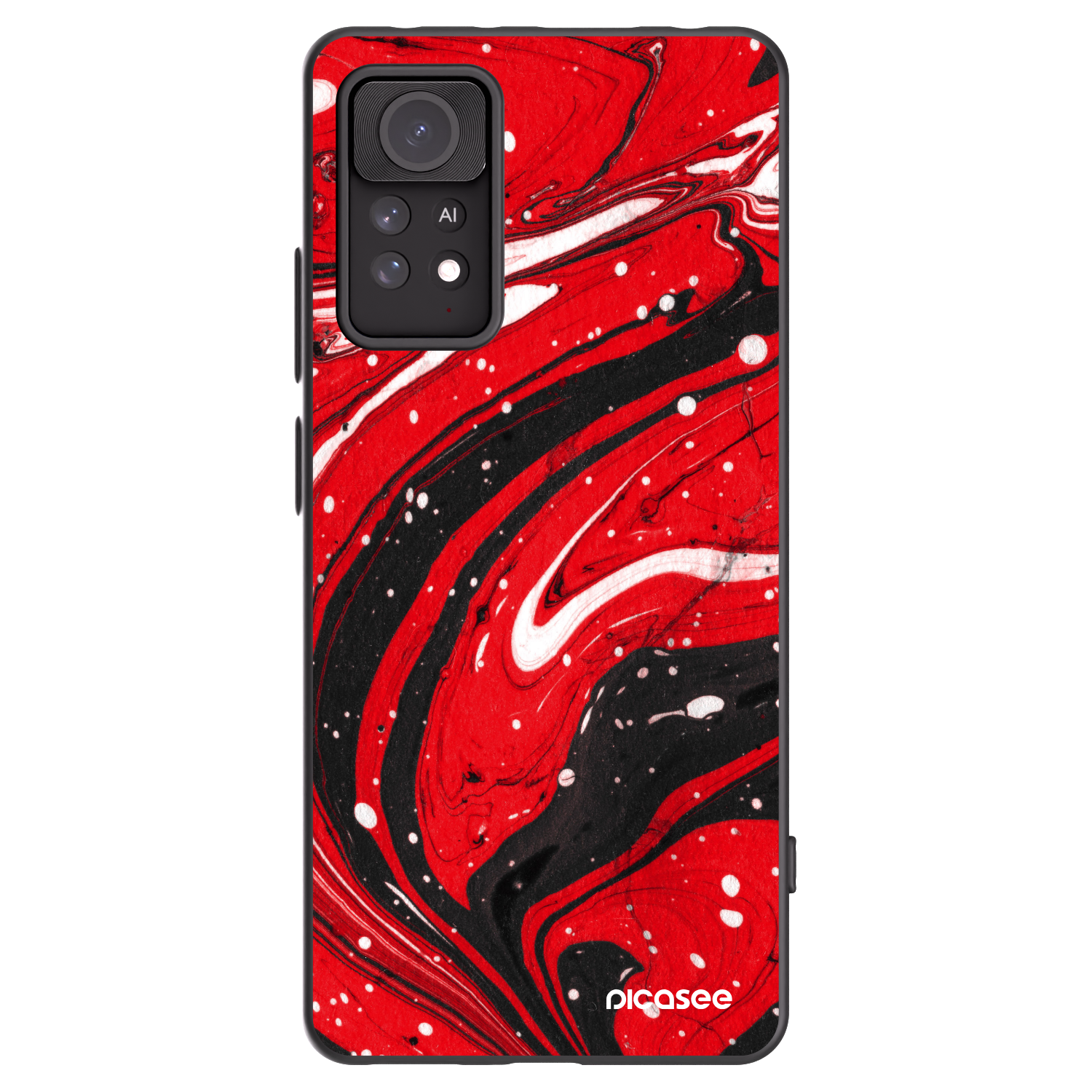Picasee silikonový černý obal pro Xiaomi Redmi Note 11 Pro - Red black